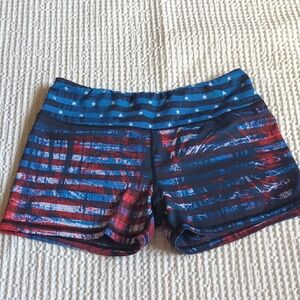 IAB Mfg Athletic Shorts Size 8 Medium Blue Red White Patterned